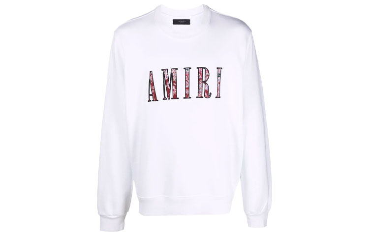 AMIRI FW21 Casual Patch Long Sleeve Sweatshirt White - MJGC014-100