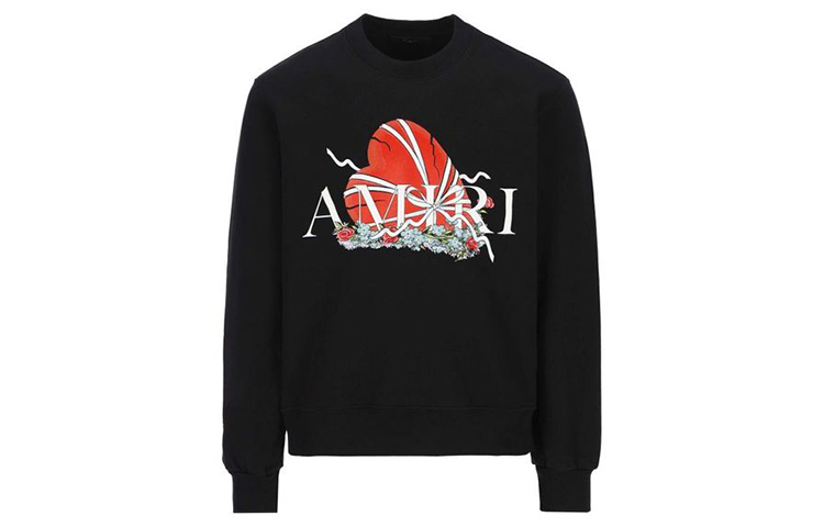 AMIRI FW21 Letter Print Crewneck Sweatshirt Black MJLC006-001