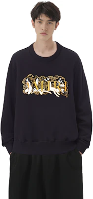 AMIRI FW21 Logo Embroidered Crewneck Oversized Sweatshirt Black MJGC009-001 Purchase AMIRI FW21 Logo Embroidered Crewneck Oversized Sweatshirt Black MJGC009-001