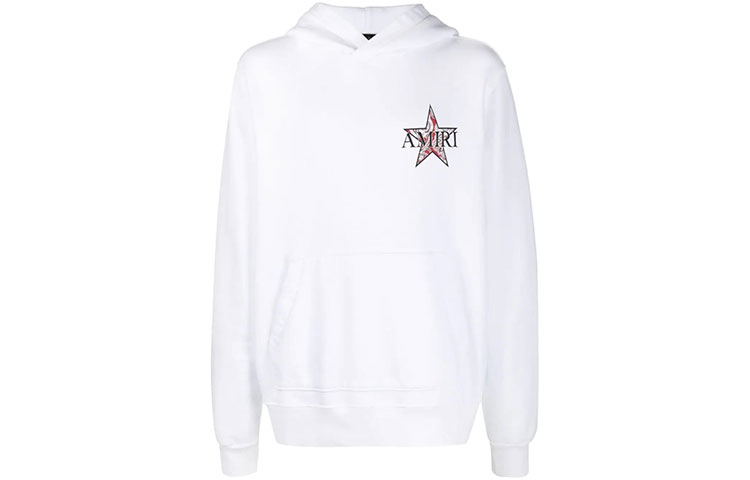 AMIRI FW21 Logo Print Hoodie White - MJGH016-100