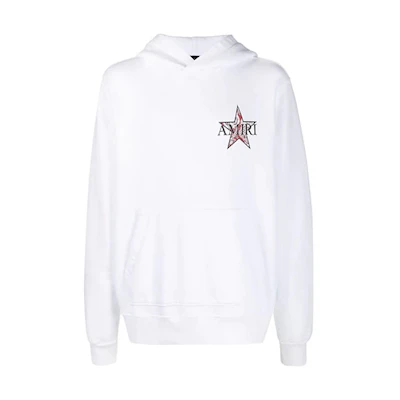 AMIRI FW21 Logo Print Hoodie White - MJGH016-100