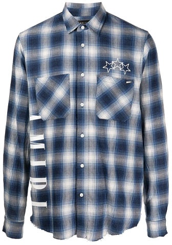 amiri-fw-21-logo-print-plaid-long-sleeve-shirt-blue-mens-msl-052-466