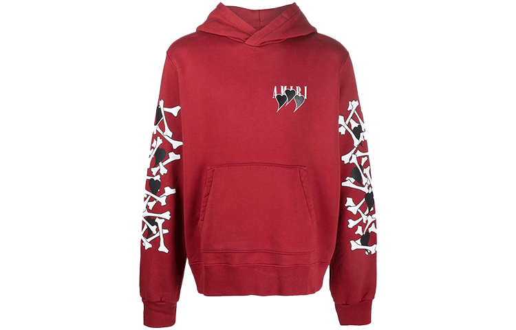 AMIRI FW21 Mixed Print Pullover Hoodie Red () MJLH007610-610