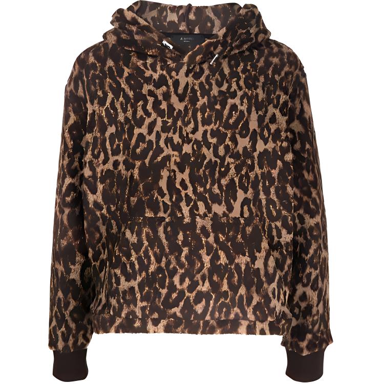AMIRI FW21 Oversized Leopard Print Hoodie Men’s Brown MKF012-242