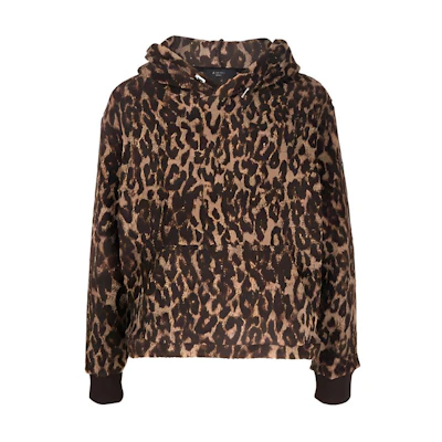 AMIRI FW21 Oversized Leopard Print Hoodie Men’s Brown MKF012-242