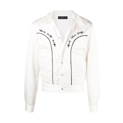 AMIRI FW21 Single-Breasted Regular Collar Western Jacket White MOS034-271