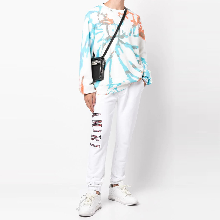 Lookbook AMIRI FW21 タイダイ ロゴプリント オーバーサイズ スウェットシャツ ホワイト MJGC013-491