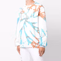 Shop AMIRI FW21 紮染LOGO印花寬鬆版衛衣 白色 MJGC013-491