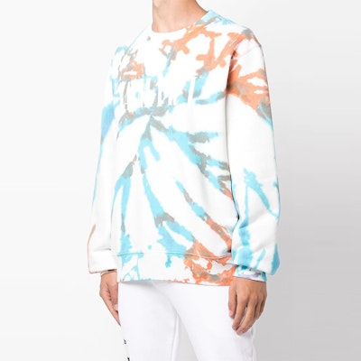 AMIRI FW21 タイダイ ロゴプリント オーバーサイズ スウェットシャツ ホワイト MJGC013-491 Shop AMIRI FW21 タイダイ ロゴプリント オーバーサイズ スウェットシャツ ホワイト MJGC013-491