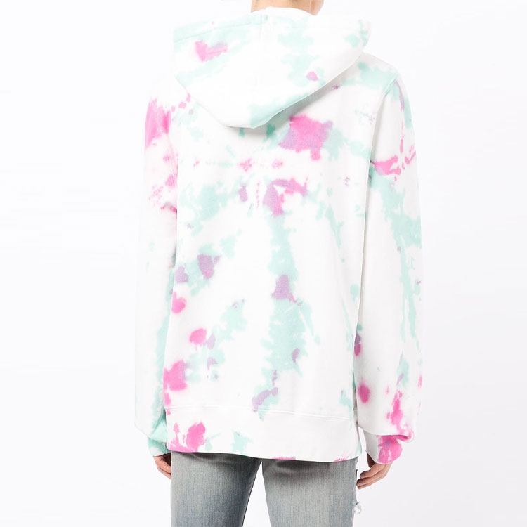 Purchase AMIRI FW21 White Tie-Dye Printed Logo Pullover Hoodie MJGH012-349