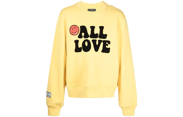 AMIRI FW21 Yellow Pullover Long Sleeve Cotton Sweatshirt () MJGC001-721