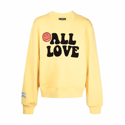 AMIRI FW21 Yellow Pullover Long Sleeve Cotton Sweatshirt () MJGC001-721