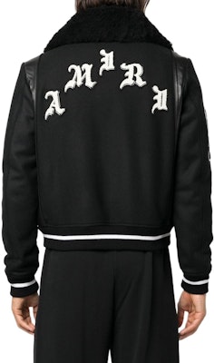 AMIRI FW22 黑色棒球領扣襟外套. AW22MKL007-001 Shop AMIRI FW22 黑色棒球領扣襟外套. AW22MKL007-001