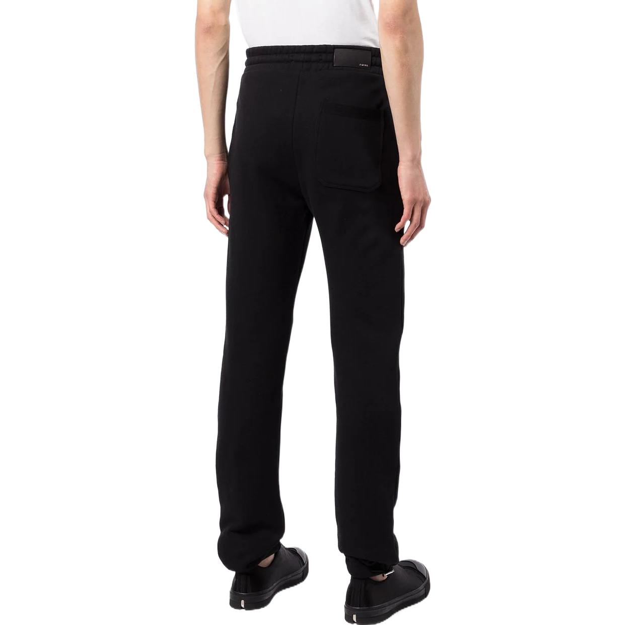 Shop AMIRI FW22 黑色抽繩運動褲附實心標誌貼。 PS22MJG025001