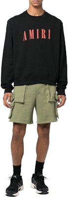 AMIRI FW22 Black Logo Crewneck Lengan Panjang Sweater. AW22MJL004009 Lookbook AMIRI FW22 Black Logo Crewneck Lengan Panjang Sweater. AW22MJL004009