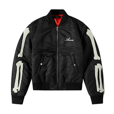 AMIRI FW22 Black Logo Varsity Jacket Autumn Collection. PF22MOS008NS-001
