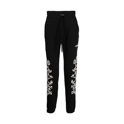 AMIRI FW22 Black Side Logo Drawstring Straight Knit Sweatpants. AW22MJG015-001