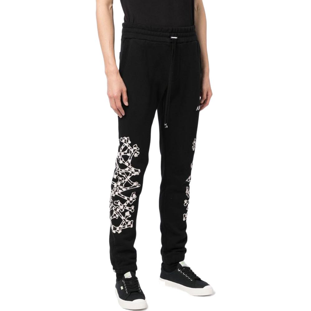 Purchase AMIRI FW22 黑色側標直筒抽繩針織運動長褲 AW22MJG015-001