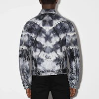 Shop AMIRI FW22 Black Tie-Dye Denim Jacket with Button-Up and Collar. PS23MDT008-001