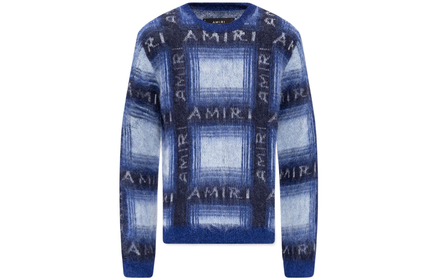 Order AMIRI FW22 藍色字母印花針織圓領毛衣 AW22MKL004-420