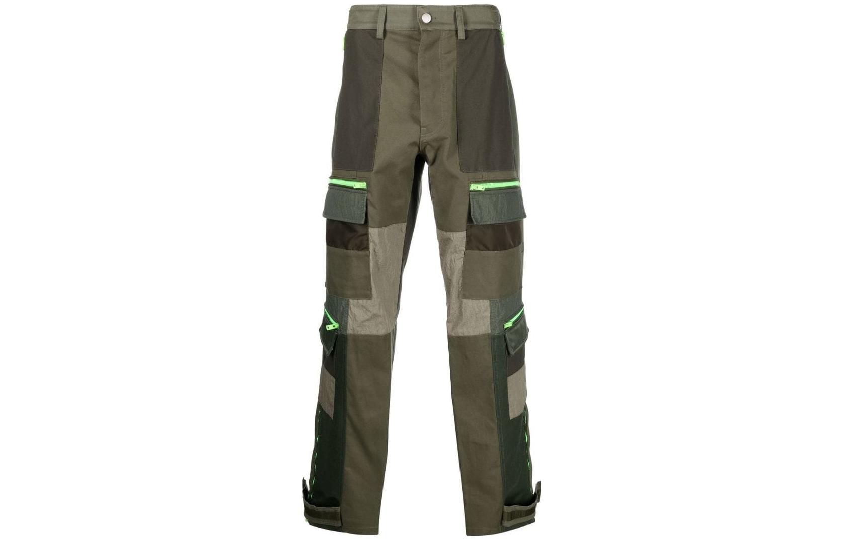 AMIRI FW22  Green Cargo Pants with Patchwork Logo Print. PF22MPF004310