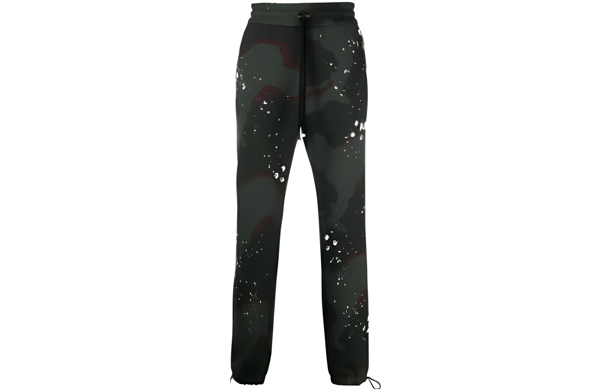 AMIRI FW22  Printed Drawstring Low Waist Jogger Pants Deep Green PF22MJL046-901