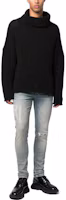 Lookbook AMIRI FW22 Slim Fit Blue Jeans with Embroidered Logo. PS23MDS007-408