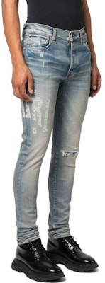 AMIRI FW22 刺繡標誌修身藍色牛仔褲 PS23MDS007-408 Purchase AMIRI FW22 刺繡標誌修身藍色牛仔褲 PS23MDS007-408