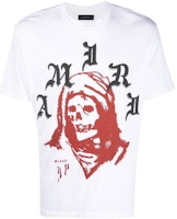 AMIRI FW22 White Logo Print Crewneck Short Sleeve T-Shirt AW22MJG005100 AMIRI FW22 White Logo Print Crewneck Short Sleeve T-Shirt AW22MJG005100