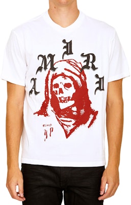 AMIRI FW22 Kemeja-T Putih Logo Cetakan Lengan Pendek Lelaki. AW22MJG005100 Lookbook AMIRI FW22 Kemeja-T Putih Logo Cetakan Lengan Pendek Lelaki. AW22MJG005100