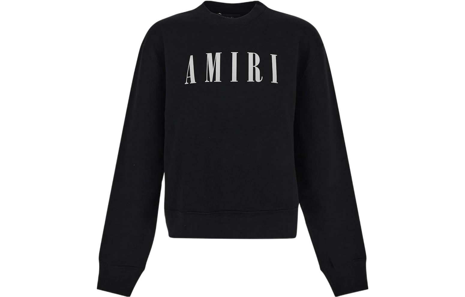 AMIRI FW22 Big Logo Crewneck Long Sleeve Sweatshirt Black Mens PF22WJL002001