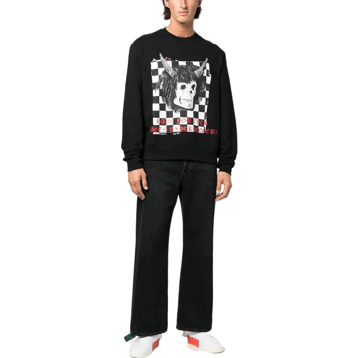 Lookbook AMIRI FW22 Black Graphic Print Crewneck Long Sleeve Sweatshirt AW22MJG009-001