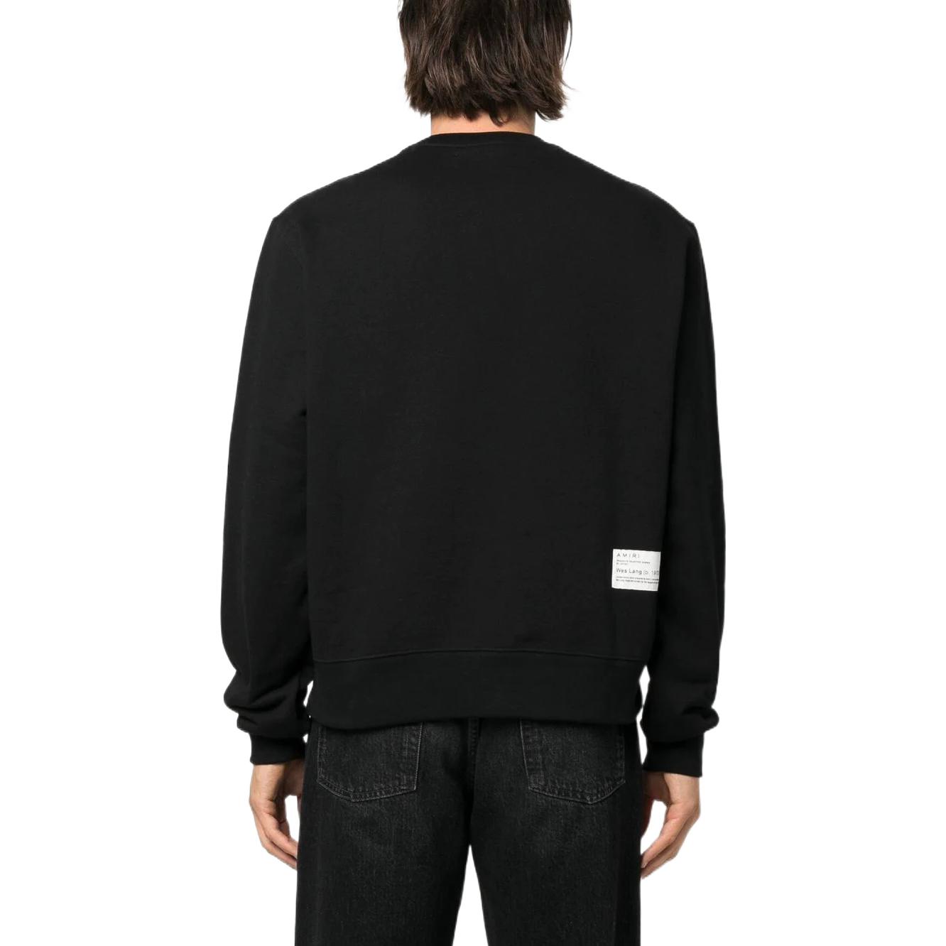 Shop AMIRI FW22 Black Graphic Print Crewneck Long Sleeve Sweatshirt AW22MJG009-001