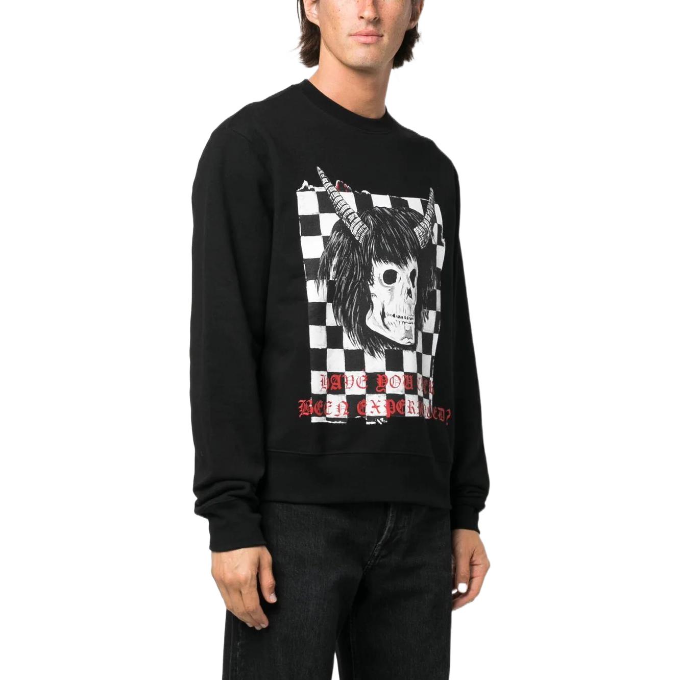 Purchase AMIRI FW22 Black Graphic Print Crewneck Long Sleeve Sweatshirt AW22MJG009-001