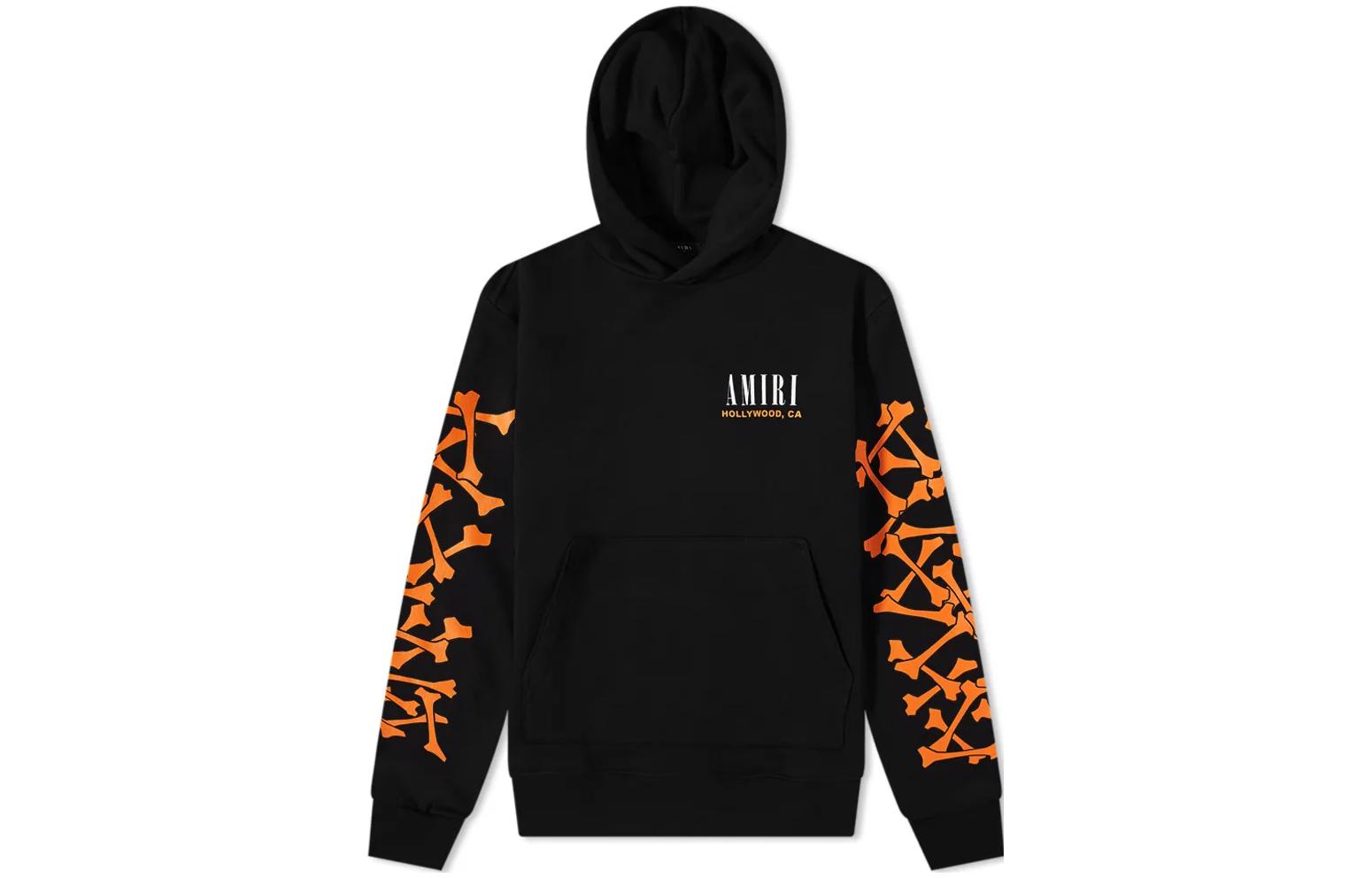 AMIRI FW22 Black Hoodie with Brand Logo Print PS22MJG024-063