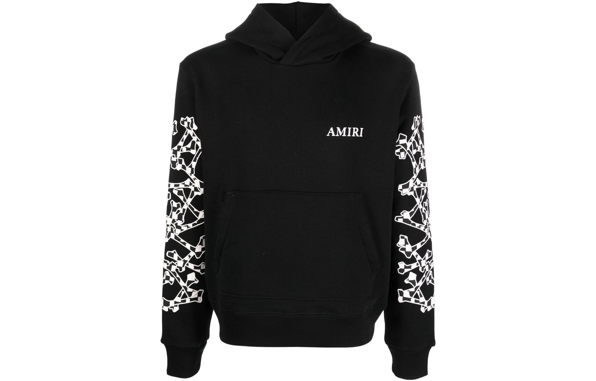 Order AMIRI FW22 Black Hoodie with Logo Graphic Print AW22MJG020