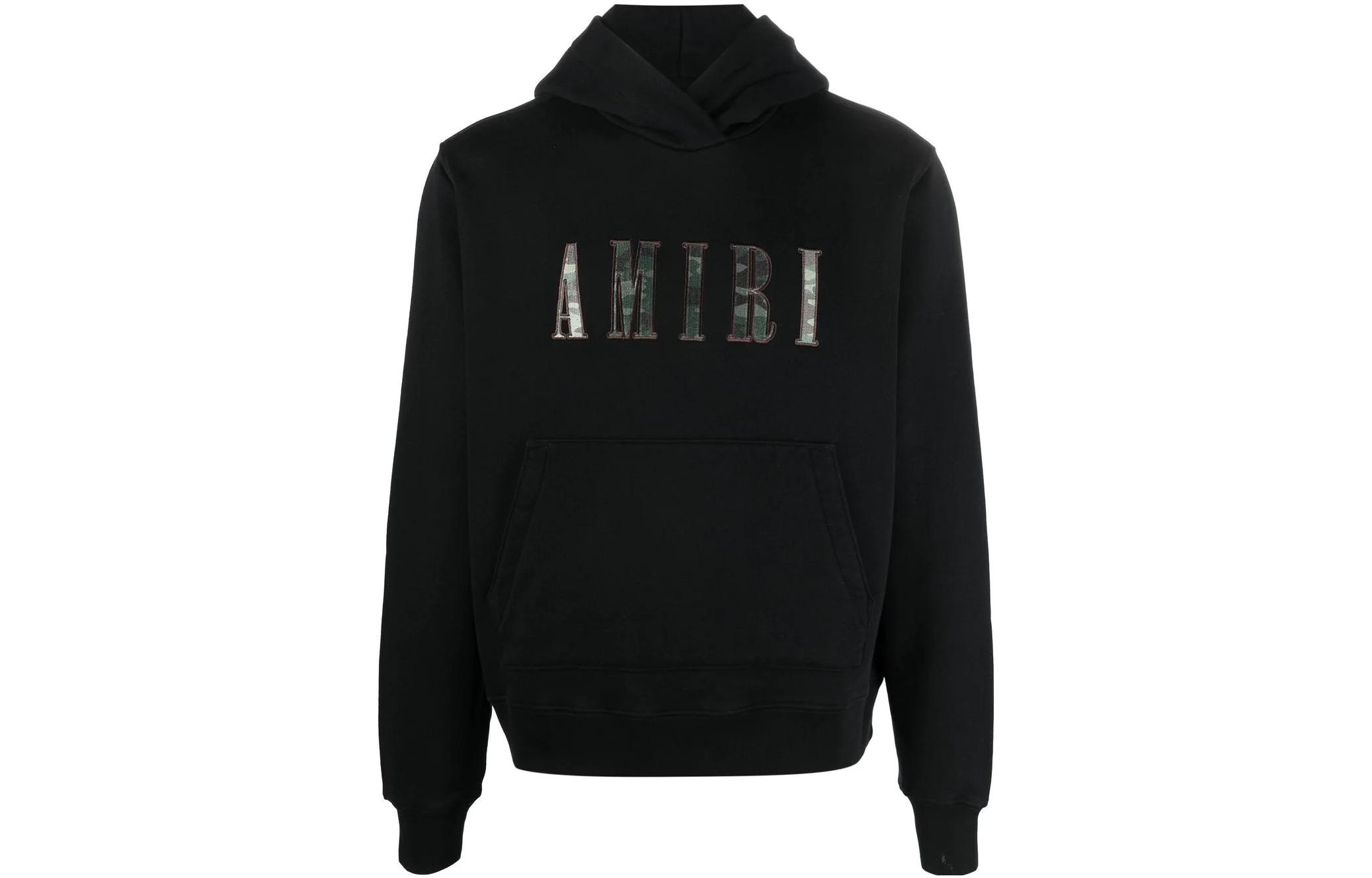 AMIRI FW22 Black Solid Logo Print Hoodie PF22MJL033001