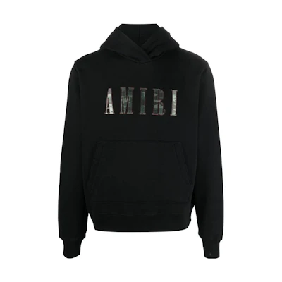 AMIRI FW22 Black Solid Logo Print Hoodie PF22MJL033001