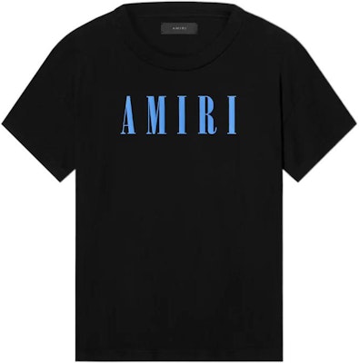 AMIRI FW22 黑色T恤藍色字母印花休閒短袖T恤 PS23MJL016-001 Buy AMIRI FW22 黑色T恤藍色字母印花休閒短袖T恤 PS23MJL016-001