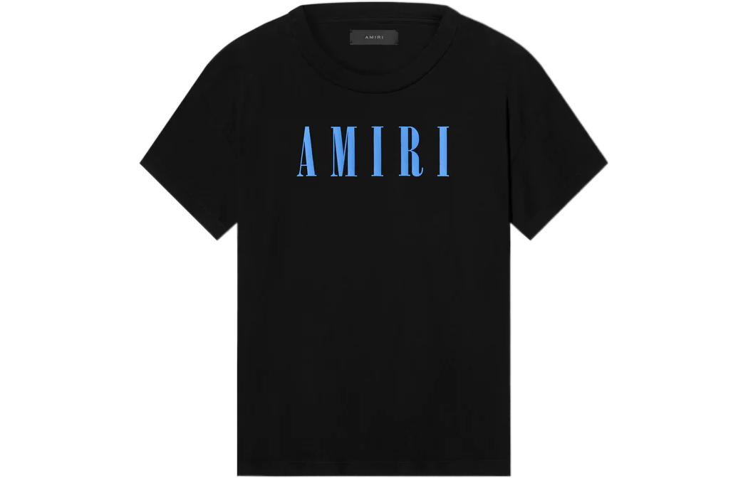 Order AMIRI FW22 黑色T恤藍色字母印花休閒短袖T恤 PS23MJL016-001