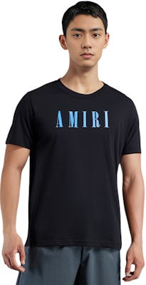 AMIRI FW22 黑色T恤藍色字母印花休閒短袖T恤 PS23MJL016-001 Details for AMIRI FW22 黑色T恤藍色字母印花休閒短袖T恤 PS23MJL016-001