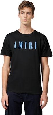AMIRI FW22 黑色T恤藍色字母印花休閒短袖T恤 PS23MJL016-001 Sizing AMIRI FW22 黑色T恤藍色字母印花休閒短袖T恤 PS23MJL016-001