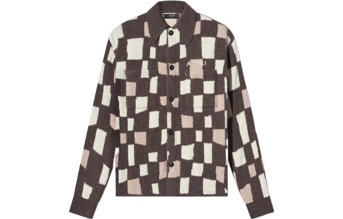 AMIRI FW22 Brown Checkered Single-Breasted Collar Jacket PS23MKL002-210