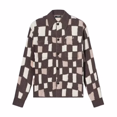 AMIRI FW22 Brown Checkered Single-Breasted Collar Jacket PS23MKL002-210