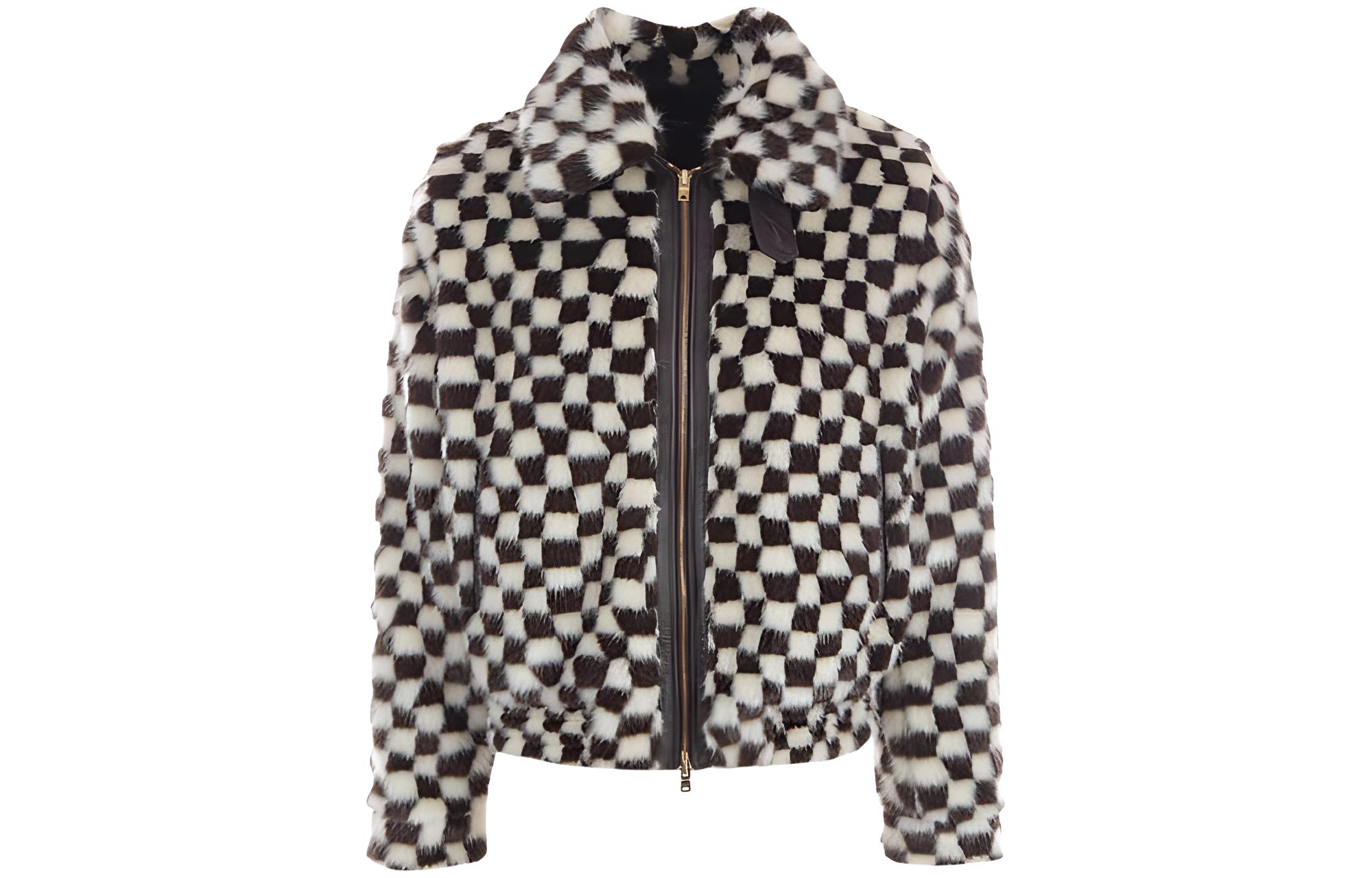 AMIRI FW22 Brown Plaid Print Straight-Cut Long Sleeve Jacket for Men AW22MJF010004