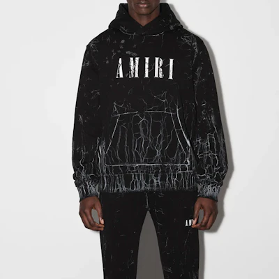 AMIRI FW22 Cracked Logo Print Hoodie Black Men’s PS23MJL024-001 Lookbook AMIRI FW22 Cracked Logo Print Hoodie Black Men’s PS23MJL024-001