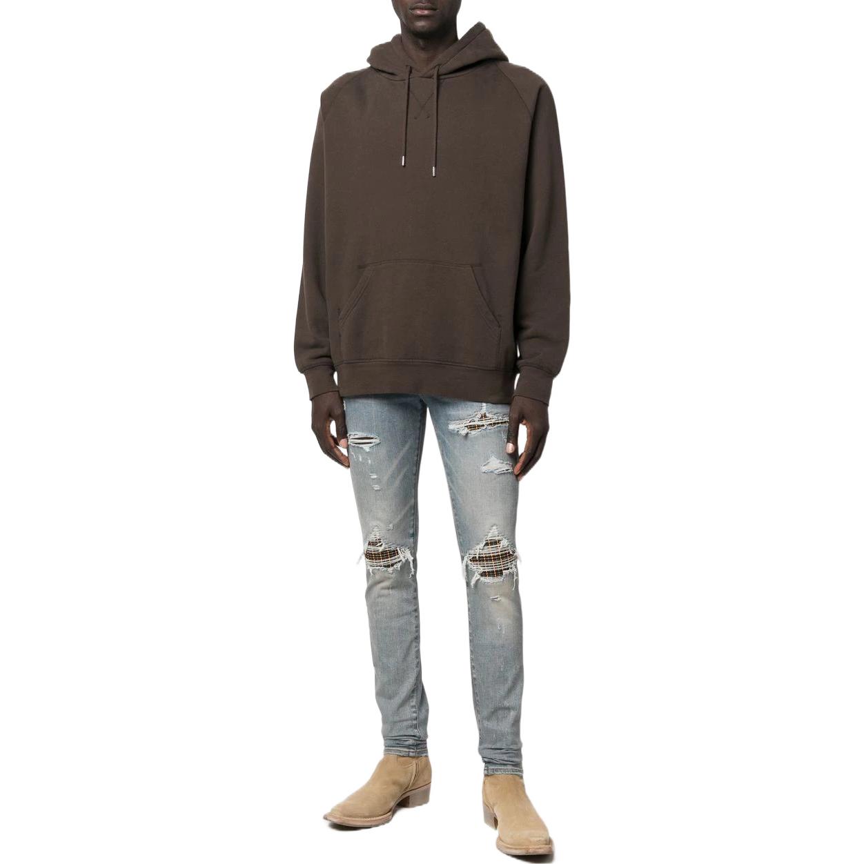 AMIRI FW22 Distressed Plaid Patch Slim Jeans Men’s Blue. PF22MDS082408 圖 3