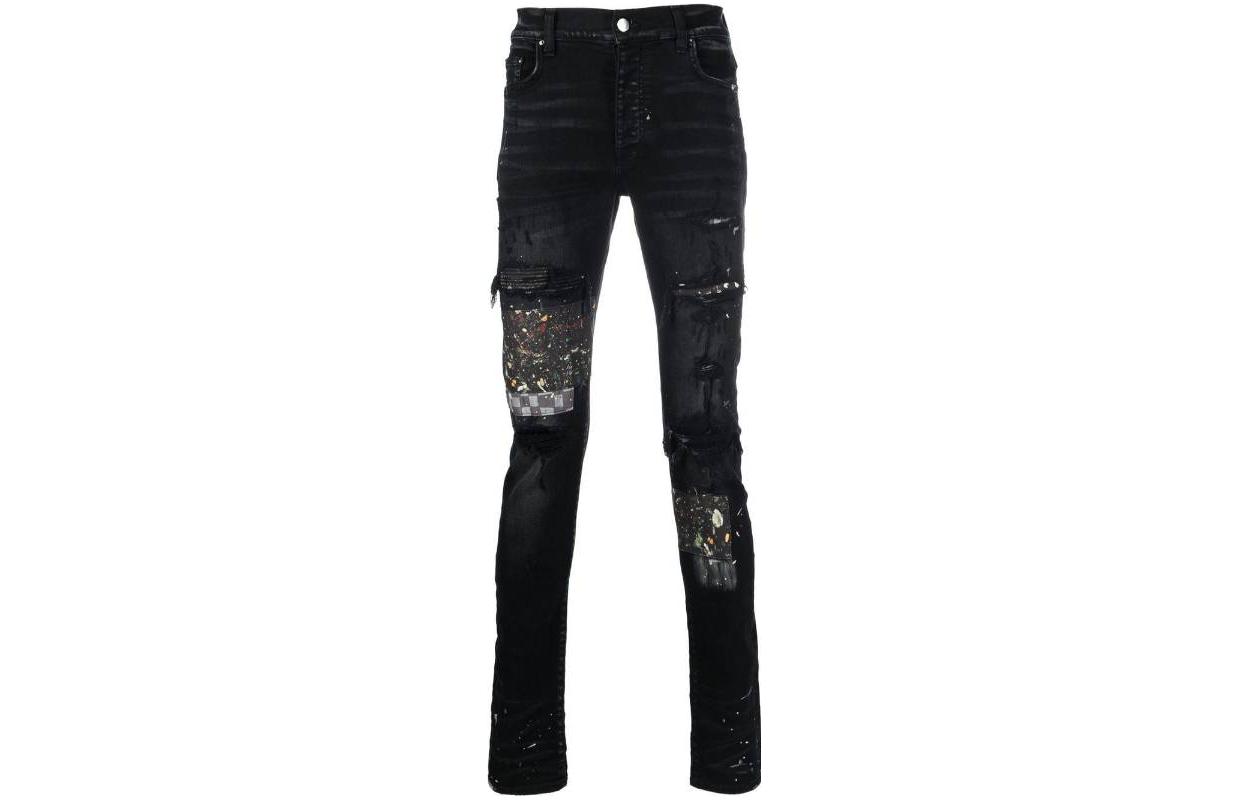 Order AMIRI FW22 男士黑色破壞修身牛仔褲 AW22MDS009-023