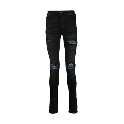 AMIRI FW22 Distressed Skinny Jeans Mens Black. AW22MDS012023