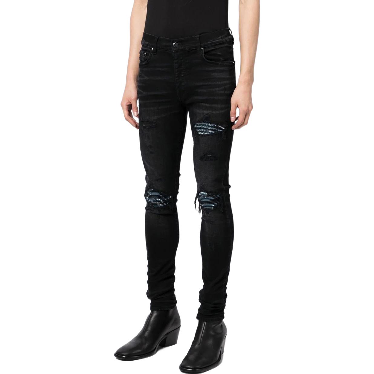 Purchase AMIRI FW22 Seluar Skinny Lelaki Hitam Distressed. AW22MDS012023